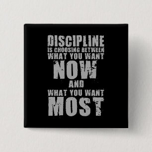 DISCIPLINE - Motivational Words 2 Inch Square Button