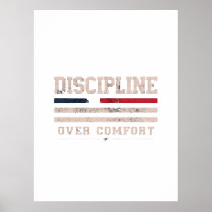 Discipline Over Comfort Patriotic Fitness Mindse Poster