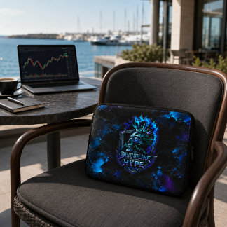 Discipline Over Hype Bitcoin Blue Brushstroke  Laptop Sleeve