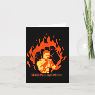 Discipline Over Motivation Boxing Strength Card