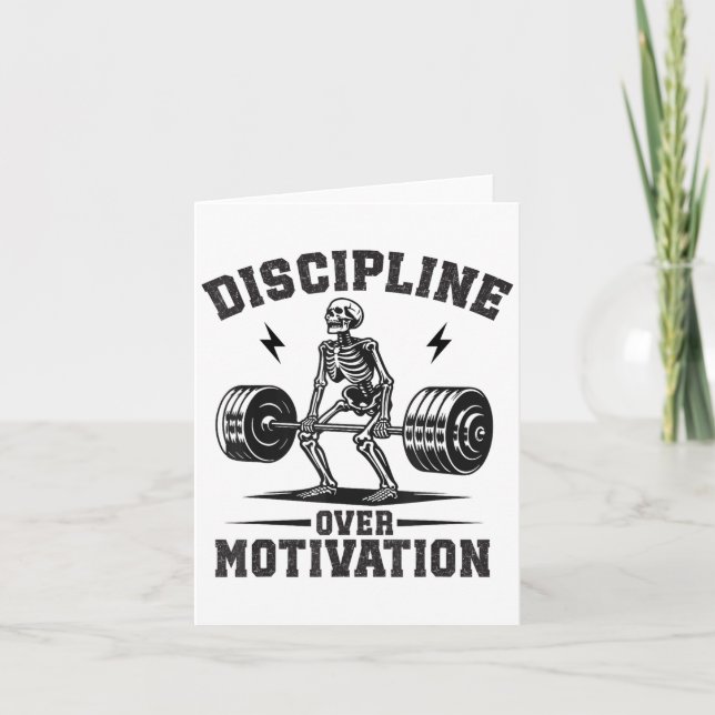 Discipline Over Motivation Gym Motivational Traini Card (Front)