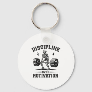 Discipline Over Motivation Gym Motivational Traini Keychain