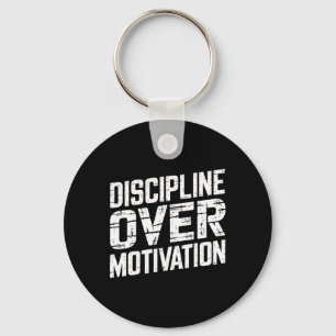 Discipline Over Motivation Gym Workout Tee Weightl Keychain