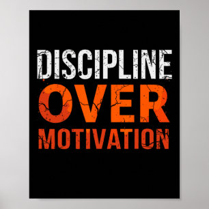Discipline Over Motivation Gym Workout Tee Weightl Poster