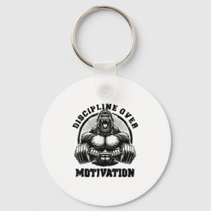 Discipline Over Motivation Weightlift Gym Quotes G Keychain