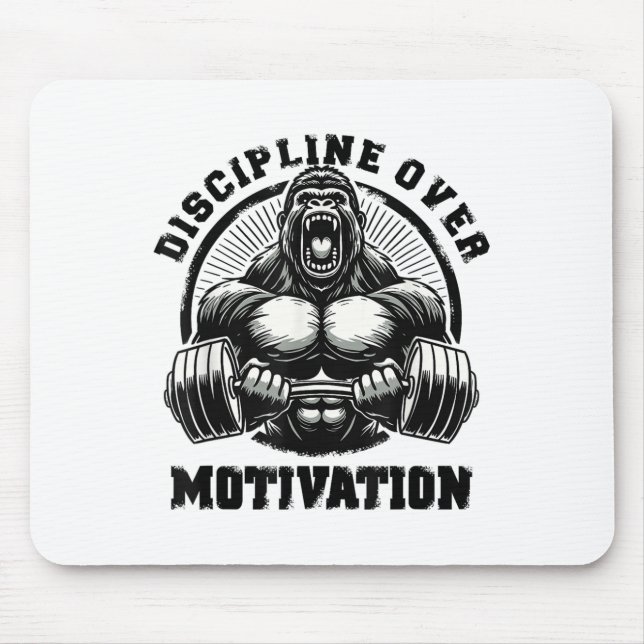 Discipline Over Motivation Weightlift Gym Quotes G Mouse Pad (Front)
