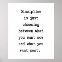 Discipline Quote Poster Wall Art Inspirational