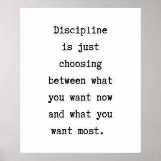 Discipline Quote Poster Wall Art Inspirational