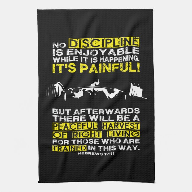 DISCIPLINE - Squat Workout Motivational Kitchen Towel (Vertical)
