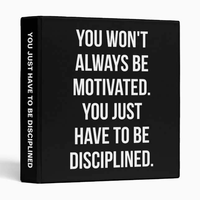 Discipline vs Motivation - Inspirational Workout Binder (Front/Spine)