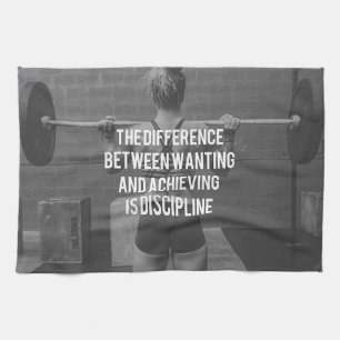 Discipline - Wanting vs Achieving, Women's Fitness Kitchen Towel