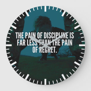 Discipline - Workout Inspirational Large Clock