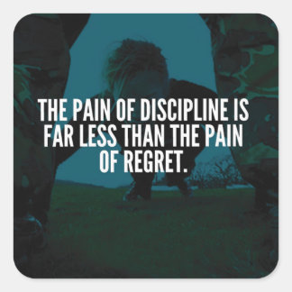 Discipline - Workout Inspirational Square Sticker