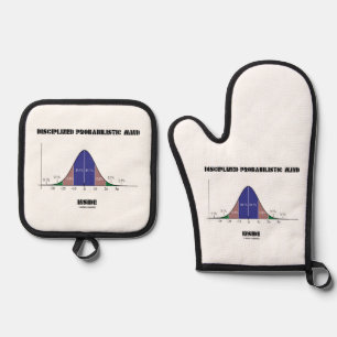 Disciplined Probabilistic Mind Inside Bell Curve Oven Mitt & Pot Holder Set