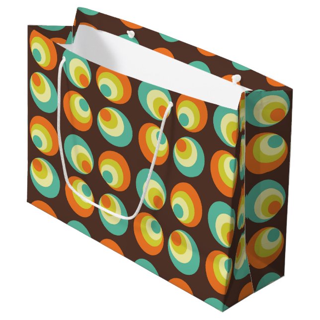 Disco 70s 60s Retro Pop Culture Large Gift Bag (Front Angled)