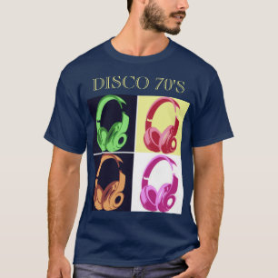 Disco 70's Blue Pop Art Music Entertainment Retro T-Shirt