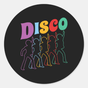Disco 70s Disco Themed Vintage Retro Dancing 1970' Classic Round Sticker