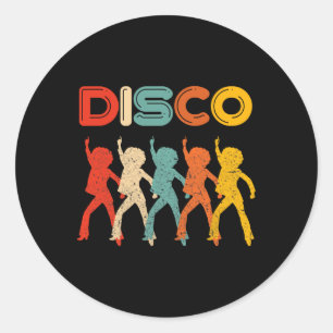 Disco 70s Disco Themed Vintage Retro Dancing  Classic Round Sticker