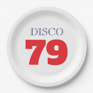 Disco 79 Pop Art Music Entertainment Retro Paper Plate