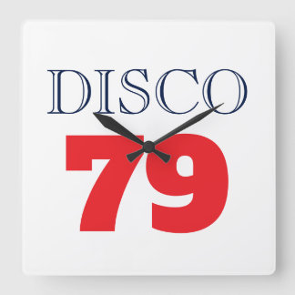 Disco 79 Pop Art Music Entertainment Retro Square Wall Clock
