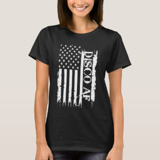 Disco AF United States Distressed w US Flag T-Shirt