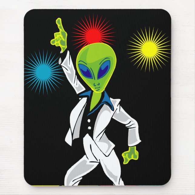 Disco Alien Mouse Pad (Front)
