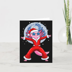 Disco Axolotl Christmas Santa Suit Funny Holiday 7 Card