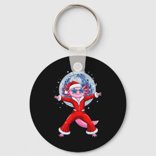 Disco Axolotl Christmas Santa Suit Funny Holiday 7 Keychain