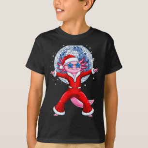 Disco Axolotl Christmas Santa Suit Funny Holiday 7 T-Shirt