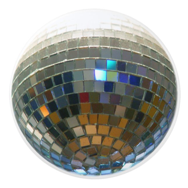 Disco Ball 2D graphic Ceramic Knob (Front)