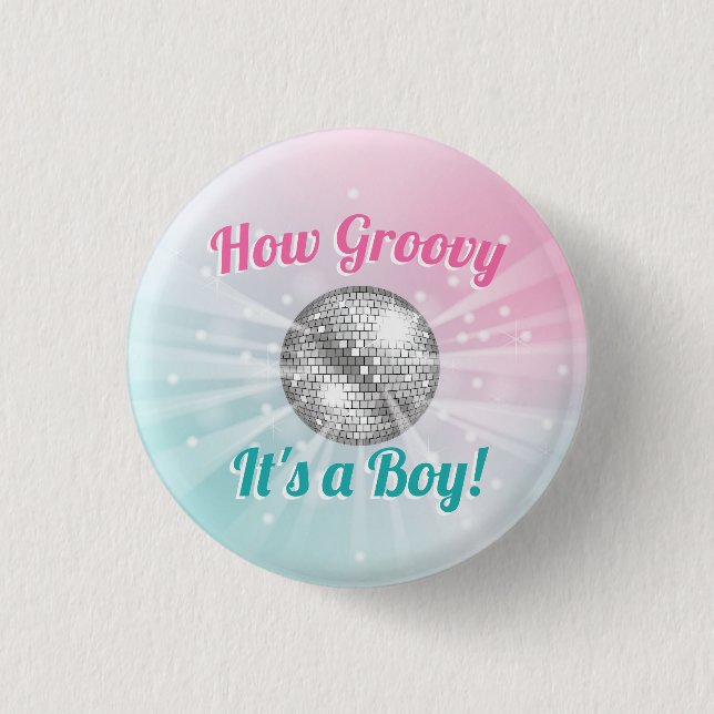 Disco Ball Baby Shower 1 Inch Round Button (Front)
