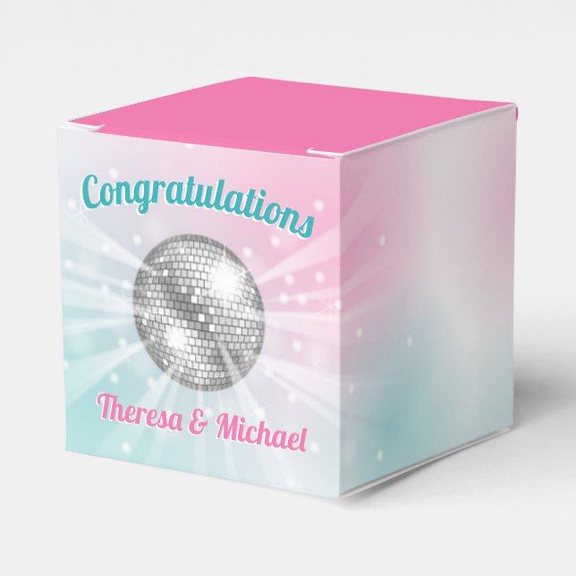 Disco Ball Baby Shower Favor Box (Front Side)