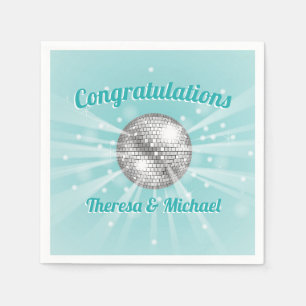 Disco Ball Baby Shower Groovy Blue Boy Napkin