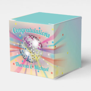Disco Ball Baby Shower Groovy Pastel Rainbow Favor Box