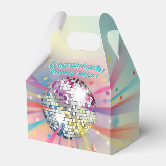 Disco Ball Baby Shower Groovy Pastel Rainbow Favor Box