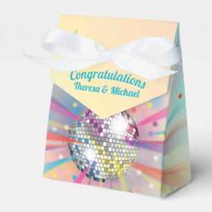Disco Ball Baby Shower Groovy Pastel Rainbow Favor Box