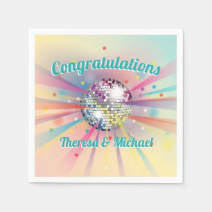 Disco Ball Baby Shower Groovy Pastel Rainbow Napkin