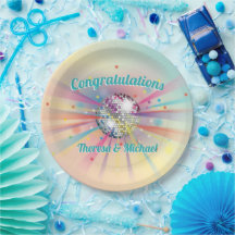 Disco Ball Baby Shower Groovy Pastel Rainbow