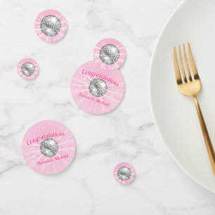 Disco Ball Baby Shower Groovy Pink Girl Confetti