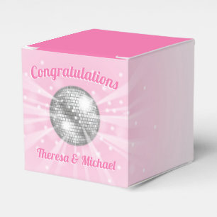 Disco Ball Baby Shower Groovy Pink Girl Favor Box