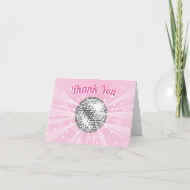 Disco Ball Baby Shower Groovy Thank You (Front)