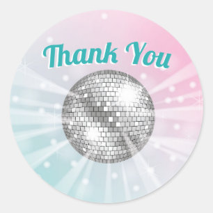 Disco Ball Baby Shower Groovy Thank You Classic Round Sticker