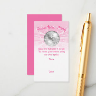 Disco Ball Baby Shower Guess How Many Game Enclosure Card