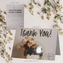 Disco Ball | Boho Flowers | Thank You Card