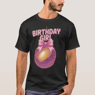Disco Ball Bow Coquette Party Birthday Funny Birth T-Shirt