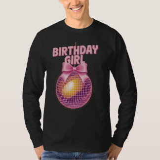 Disco Ball Bow Coquette Party Birthday Funny Birth T-Shirt