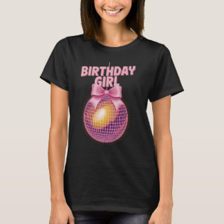 Disco Ball Bow Coquette Party Birthday Funny Birth T-Shirt