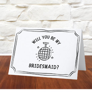 Disco Ball Bridesmaid Proposal Fun, Trendy, Chic Card