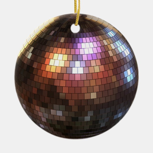 Disco Ball Ceramic Ornament (Front)