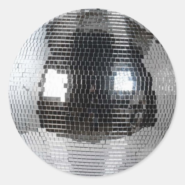 disco ball classic round sticker (Front)